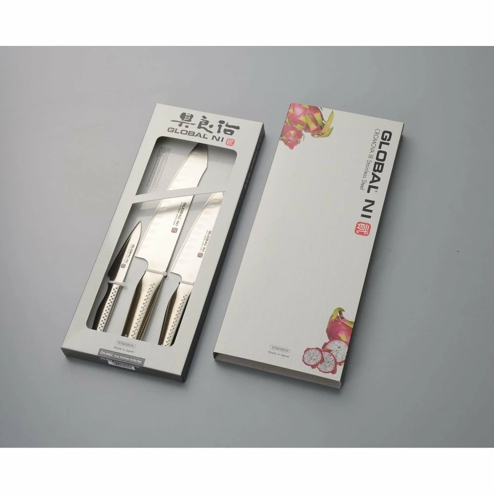 Global Ni 3 Piece Knife Set Including GN-002, GNM-01 & GNFS-01 5 Global Ni 3 Piece Knife Set Including GN-002, GNM-01 & GNFS-01 - Image 3