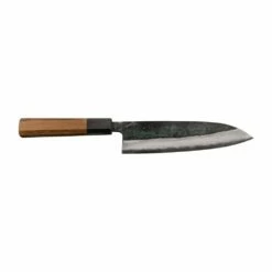 Hatsukokoro Hatsukokoro Kumokage Blue2 Kurouchi Damascus Santoku 180cm With Teak Handle