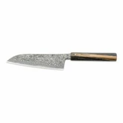 Hinoura Tsukasa FAN OUT Hinoura Tsukasa 16.5cm Santoku Black Mushin Damascus Black Handle