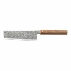 Hinoura Tsukasa FAN OUT Hinoura Tsukasa 16cm Nakiri Black Mushin Damascus Natural Handle