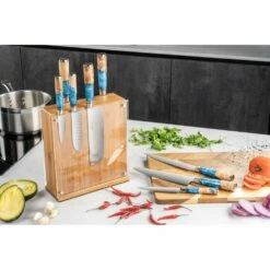 Katana Elements Katana Elements 9 Piece Knife Block Set - Ocean -KNIVES FROM JAPAN Sales katana elements 9 piece knife block set ocean p1772 11255 image