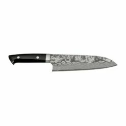 Takeshi Saji Takeshi Saji VG-10 Damascus 18cm Santoku Knife With Black Mikarta Handle